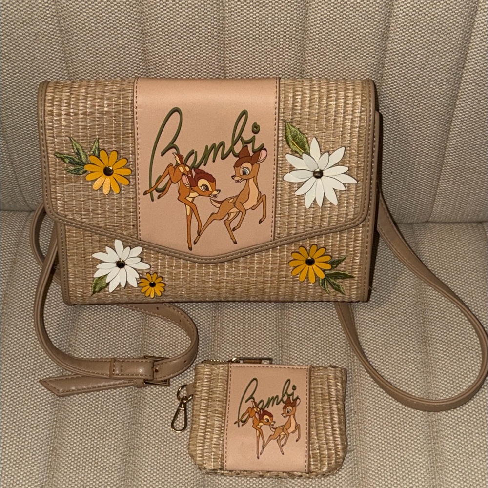 Bambi Tan and Brown Crossbody Bag